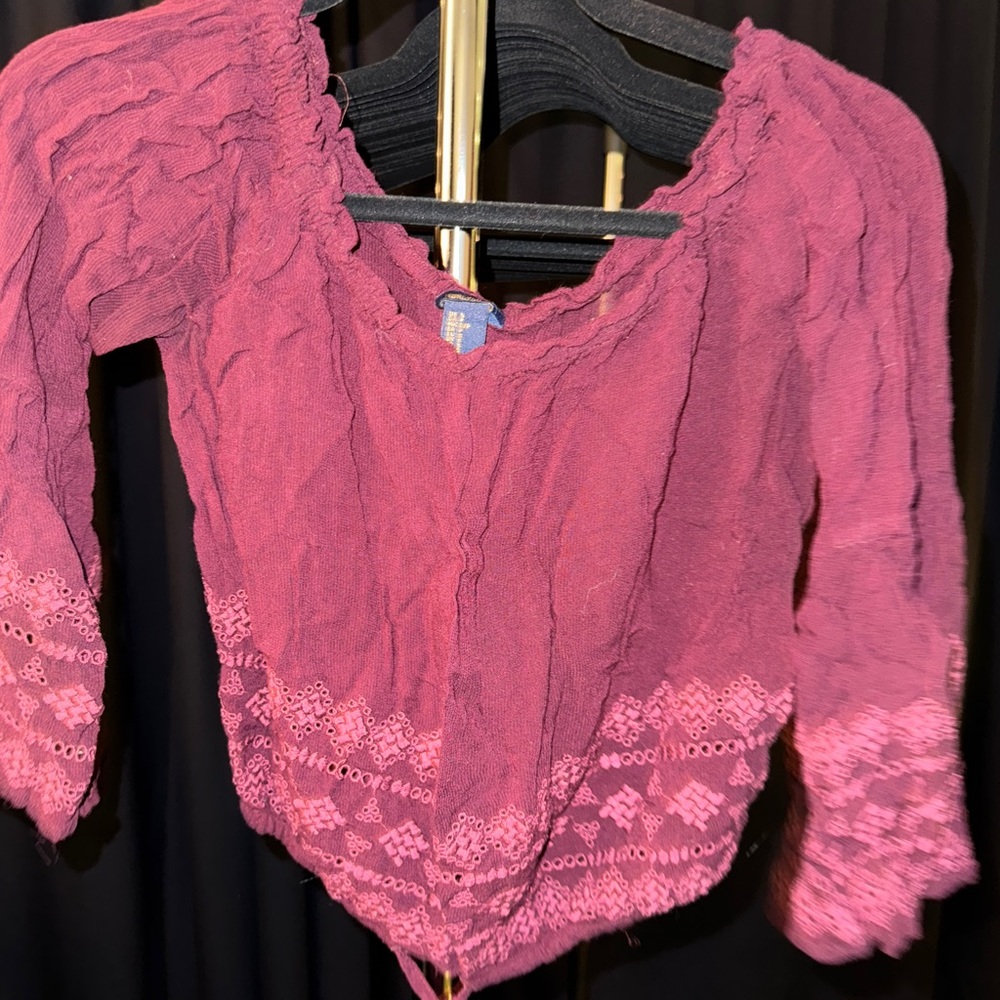 Maroon bohemian shirt